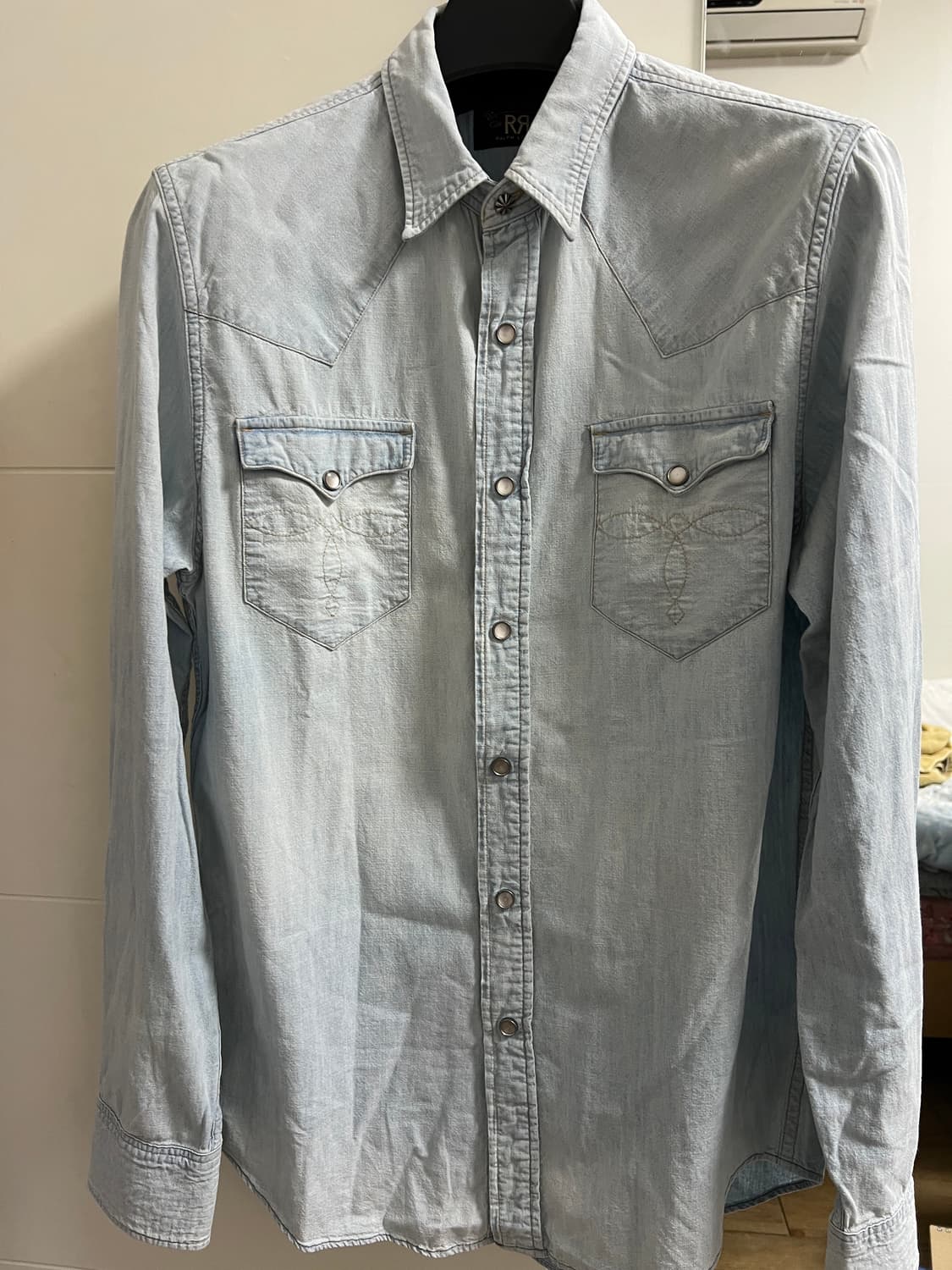 택포30) RRL 더블알엘 샴브레이 웨스턴 셔츠 M 상품이미지1