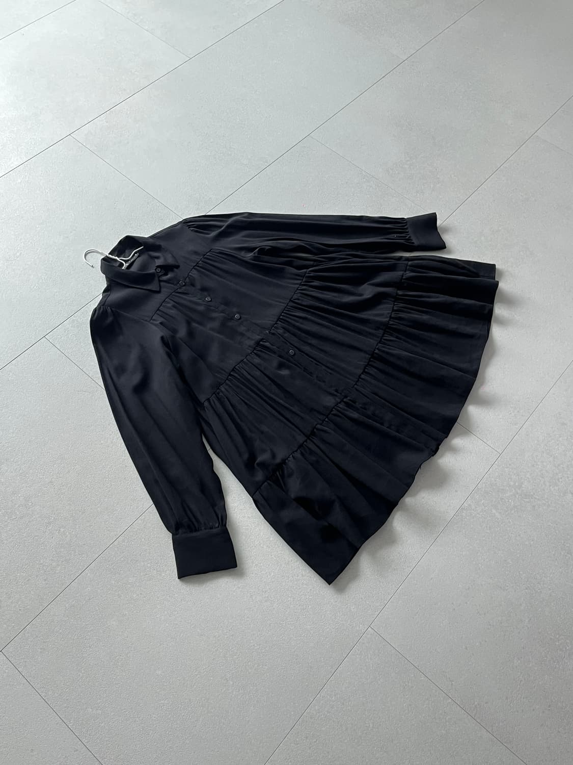 자라 셔츠 스타일 원피스 (7901/355/800) 블랙 상품이미지1