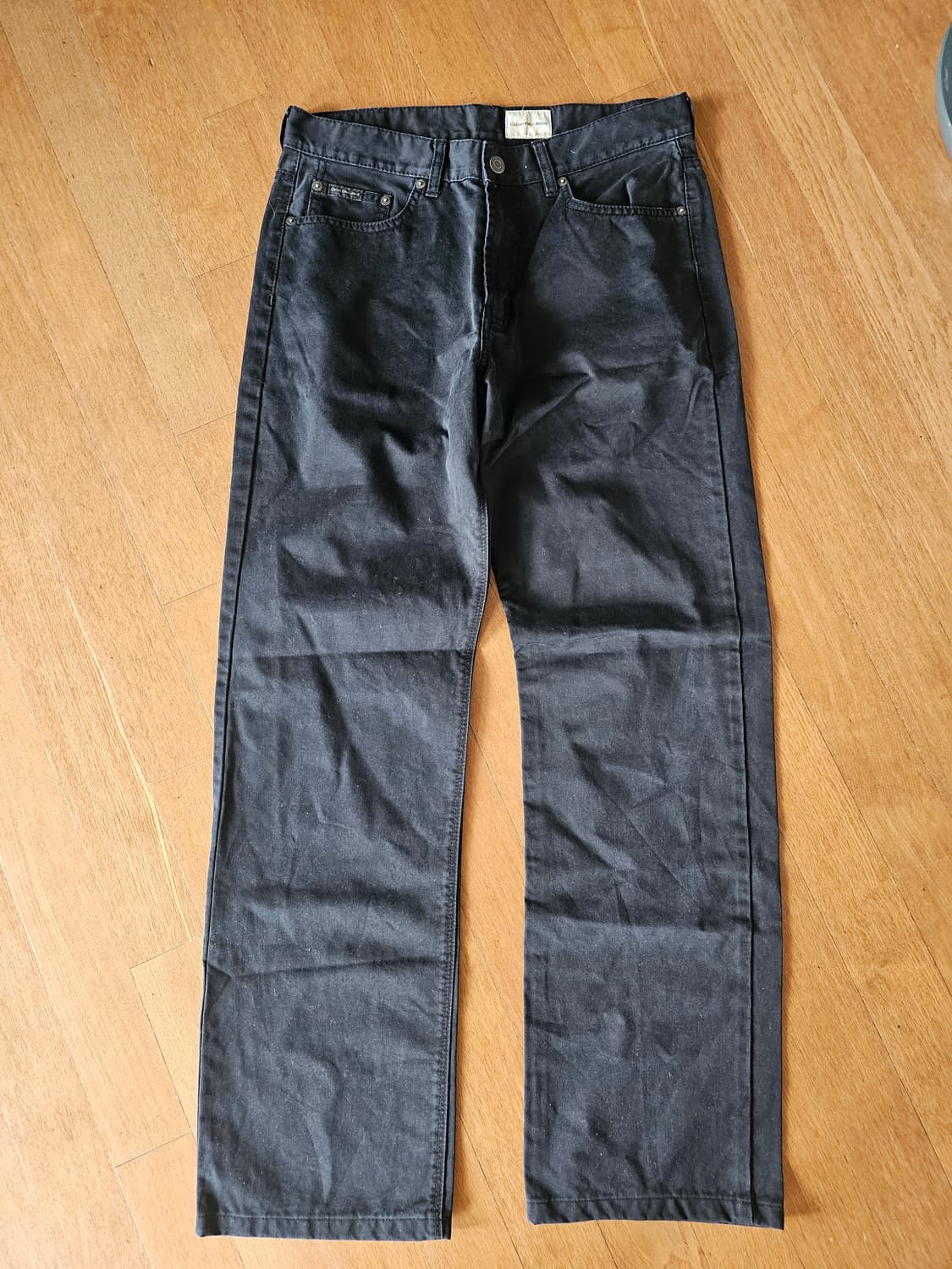 캘빈클라인 블랙 스트레이트 바지 W32 L34 상품이미지1