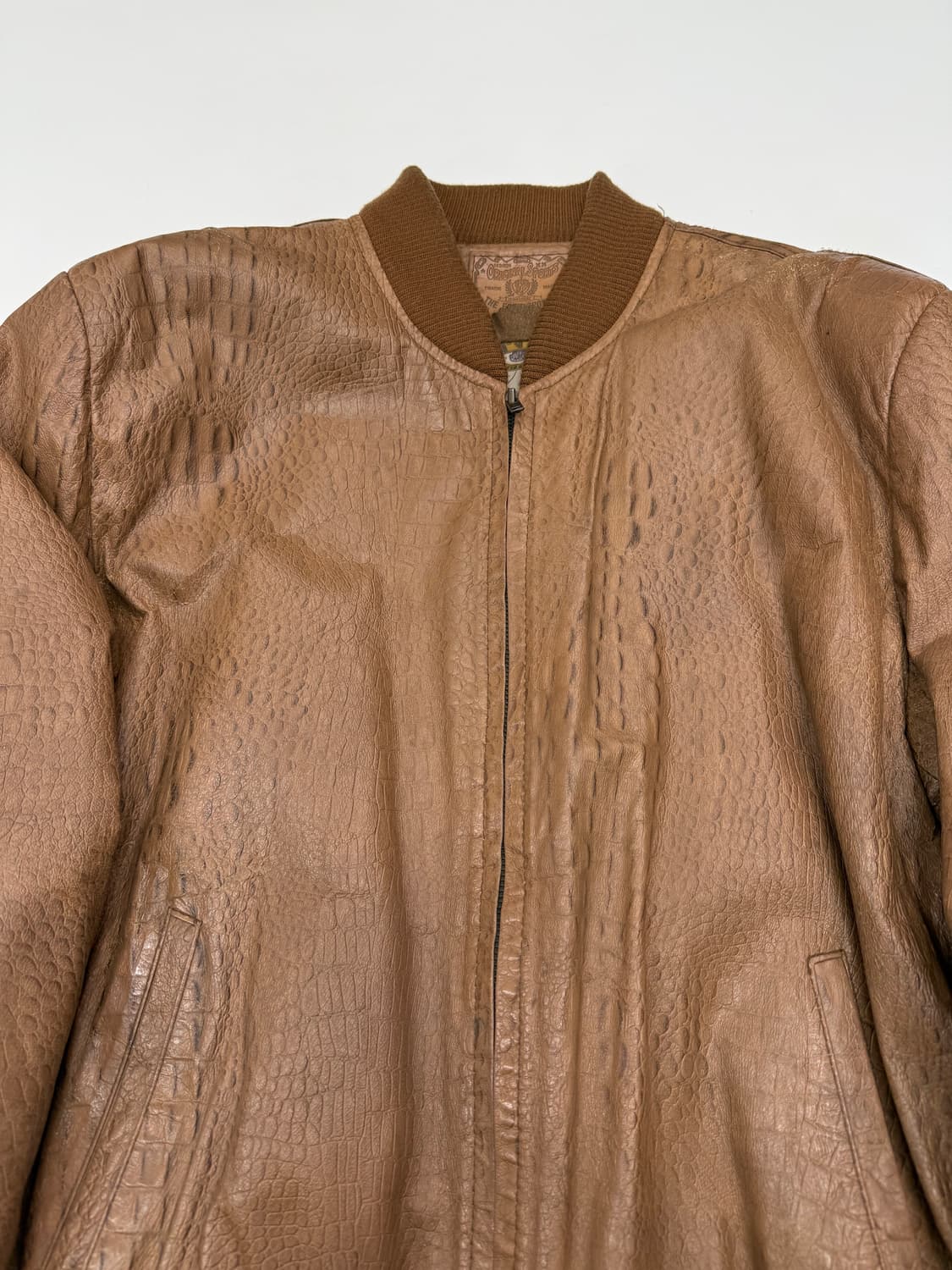 VTG CROCODILE EMBOSSED LEATHER JACKET 상품이미지2