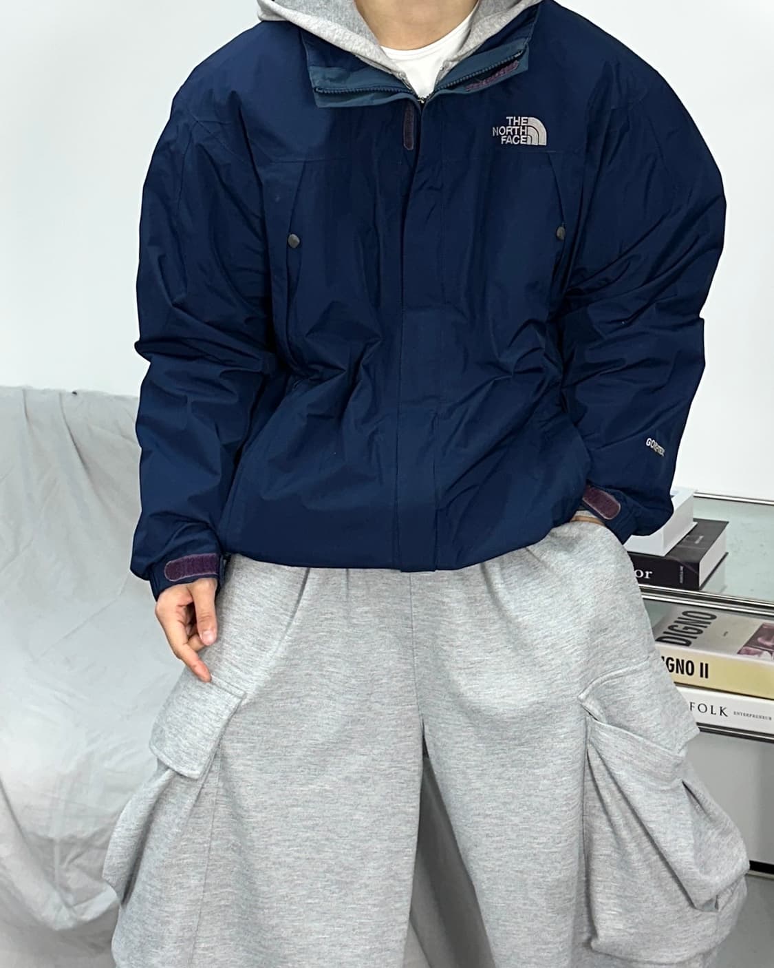 노스페이스 딥 네이비 고어텍스 바람막이 L 상품이미지2