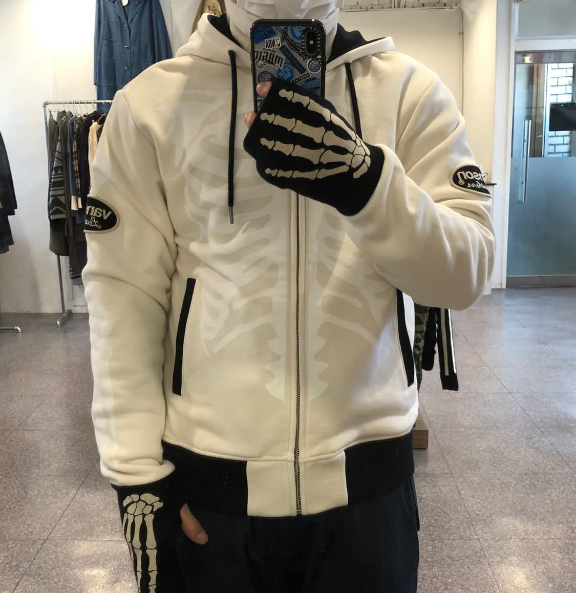 밴슨 본 스켈레톤 넥워머 후드집업 상품이미지1