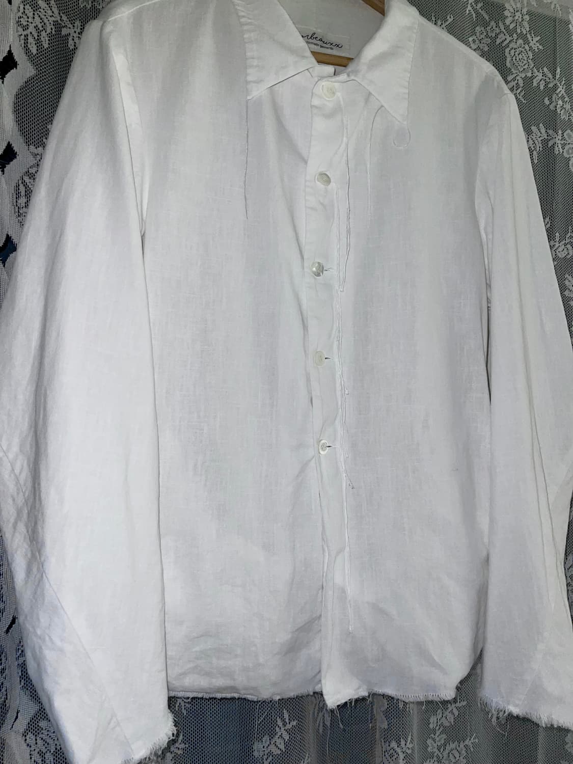 Raw Cut Linen Shirts White (Tailor Made) 상품이미지3