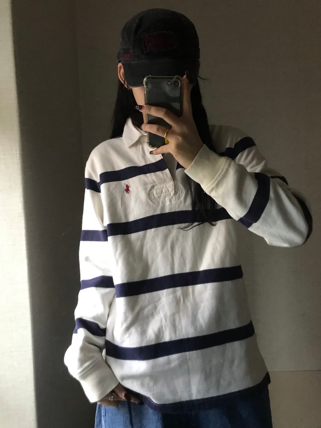 폴로 화이트 네이비 럭비티셔츠 상품이미지3