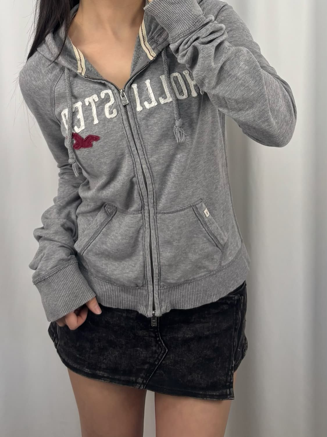 홀리스터 그레이 후드집업 상품이미지2