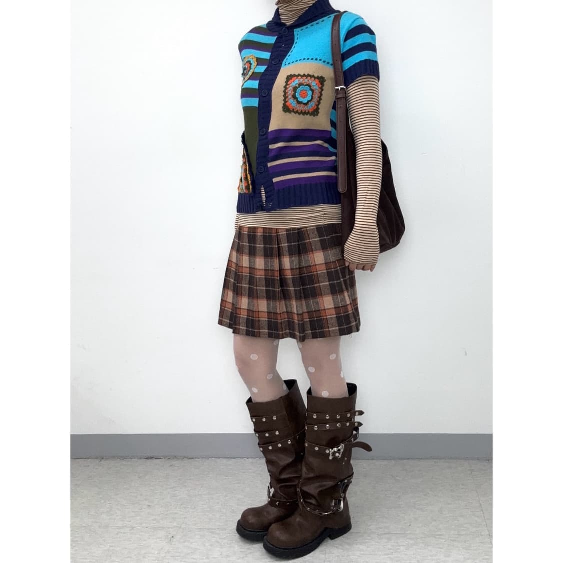 빈티지 유니크 하프 니트 상품이미지3