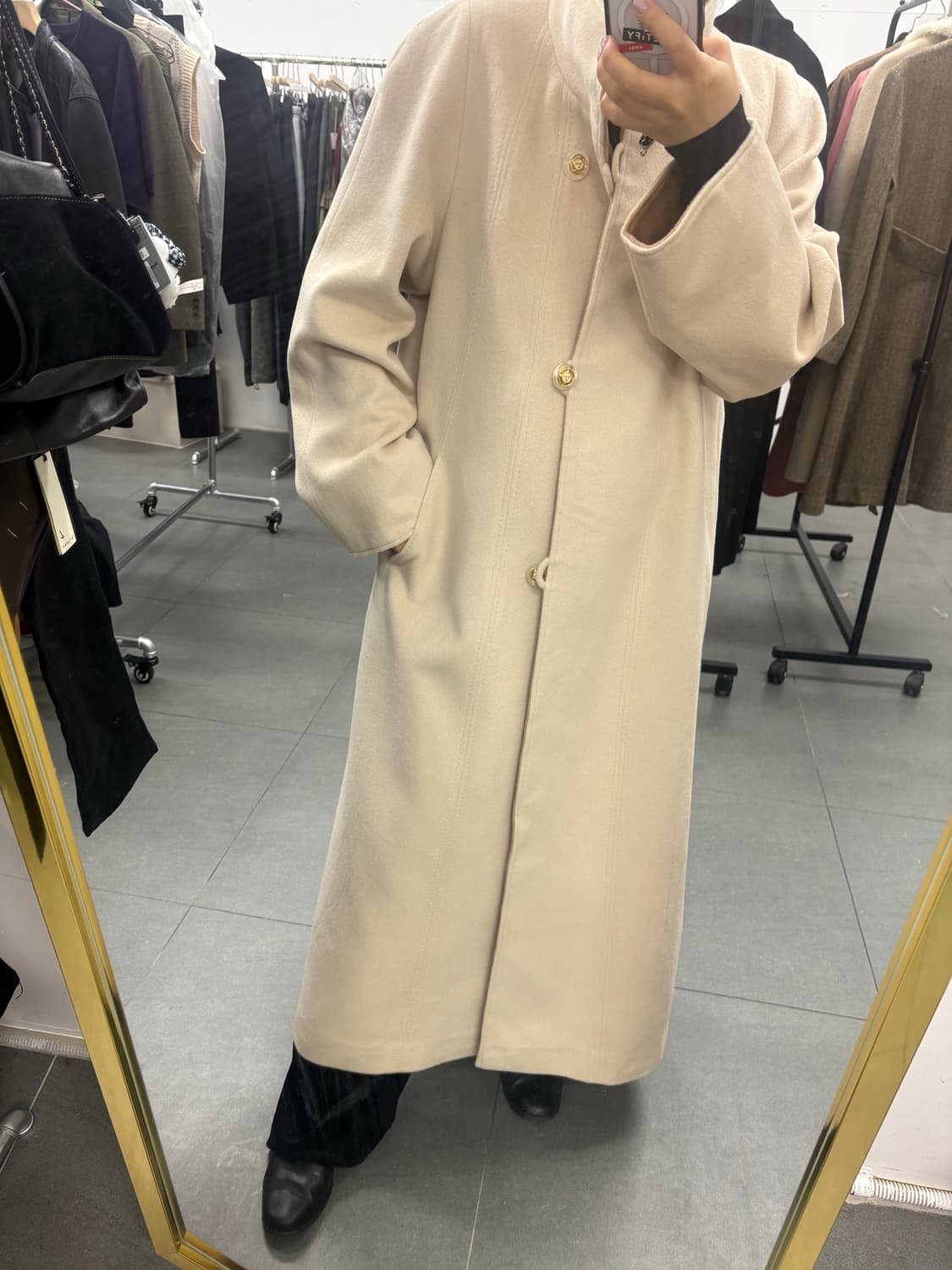 앙고라 혼방 빈티지 롱코트 상품이미지4