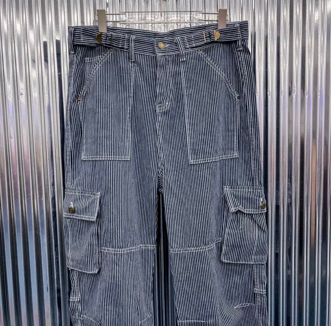 스트라이프 카고 팬츠 상품이미지4