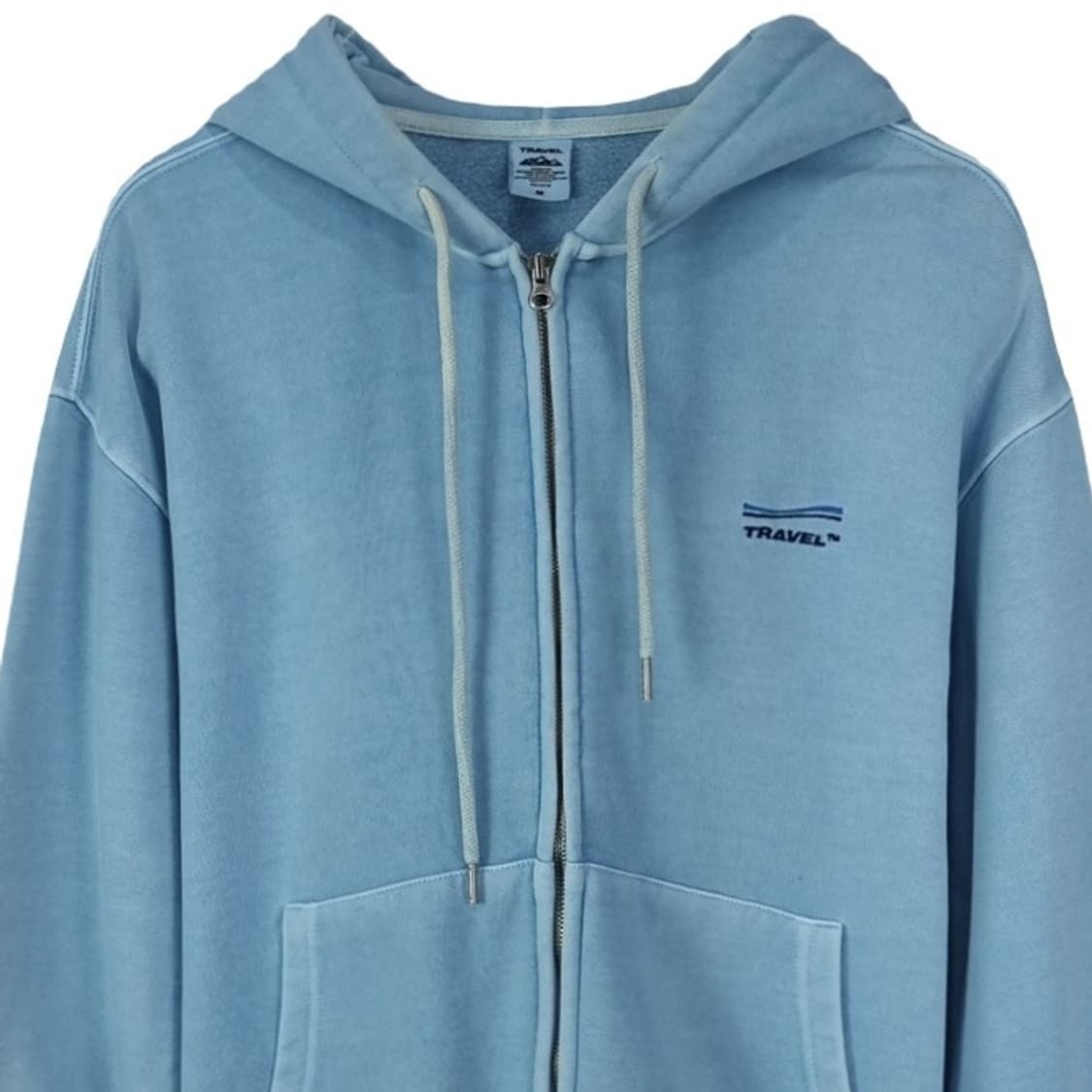 [트래블] 로고 자수 워시드 오버핏 후드 집업 M19301 상품이미지4