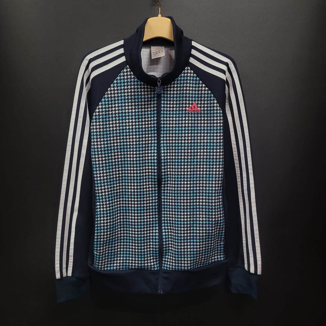 아디다스 네이비 블루 체크 트랙탑 져지 상품이미지7