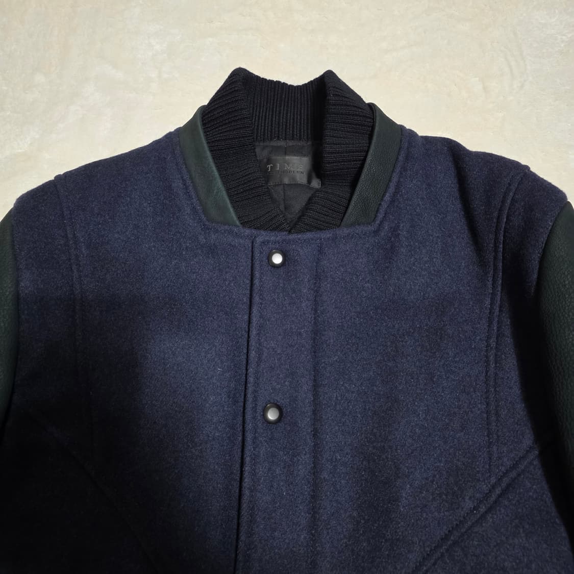 (105)타임 옴므 코트가죽 울 스타디움 점퍼  상품이미지2