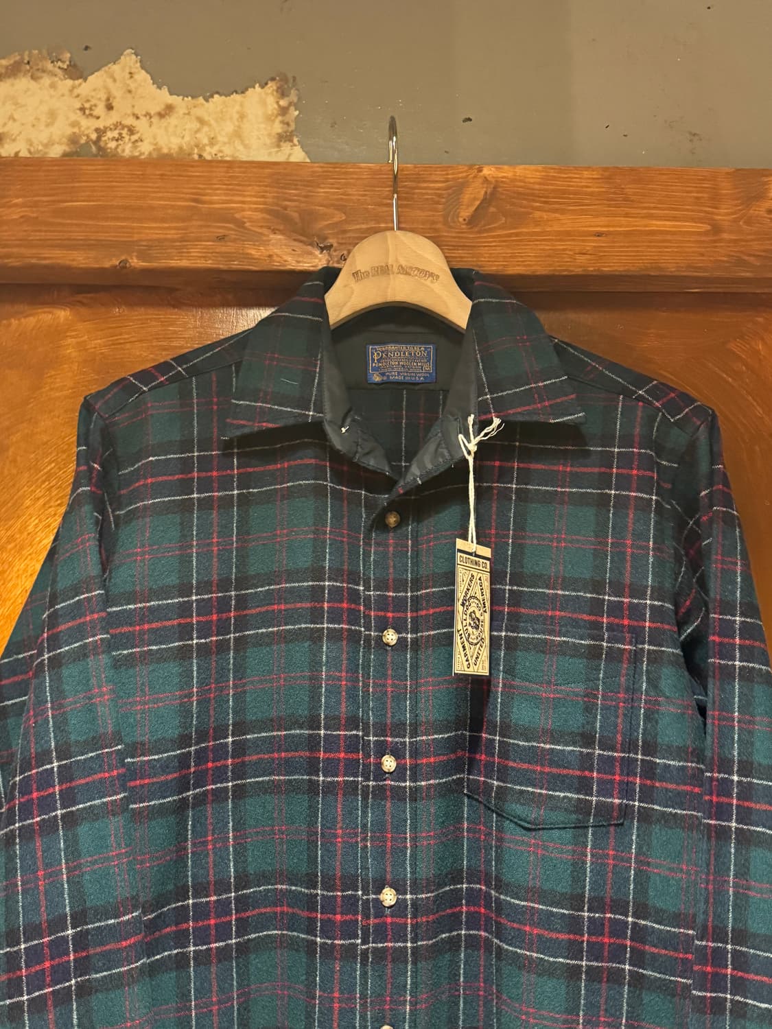 70s 펜들턴 울플란넬 타탄체크셔츠 (M) 상품이미지4