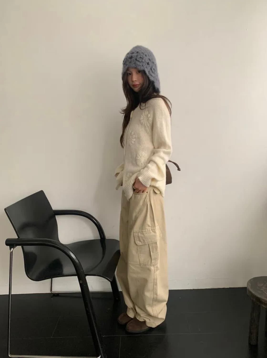 L) 유이니 mars 커브드 카고팬츠 베이지 새상품 상품이미지1