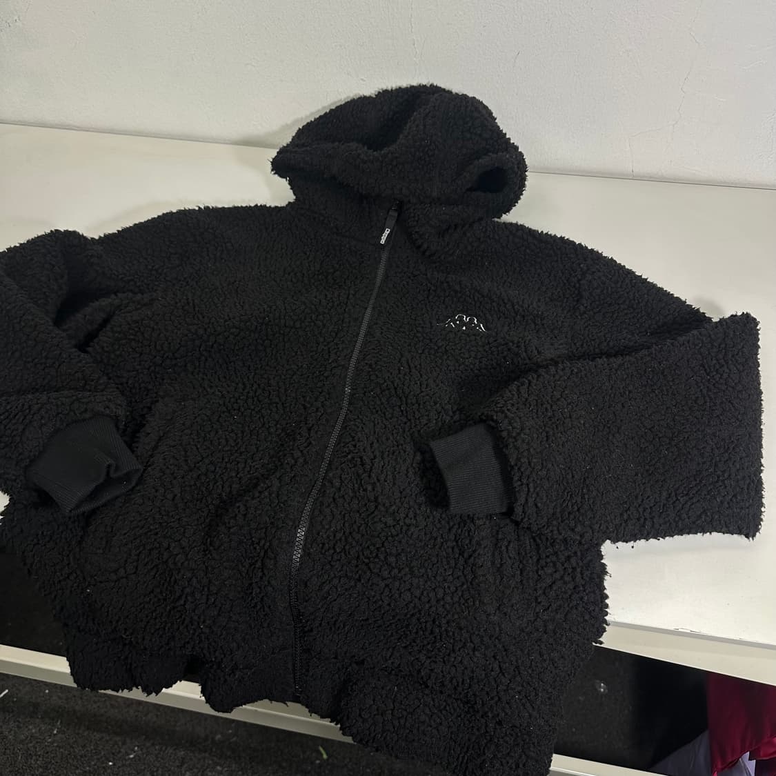 S 90 카파 블랙 기본로고 플리스 후드집업 상품이미지3