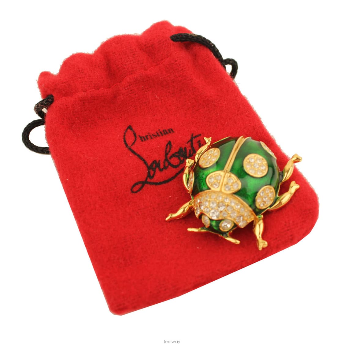 그린&골드 풍뎅이 비즈 브로치 상품이미지5