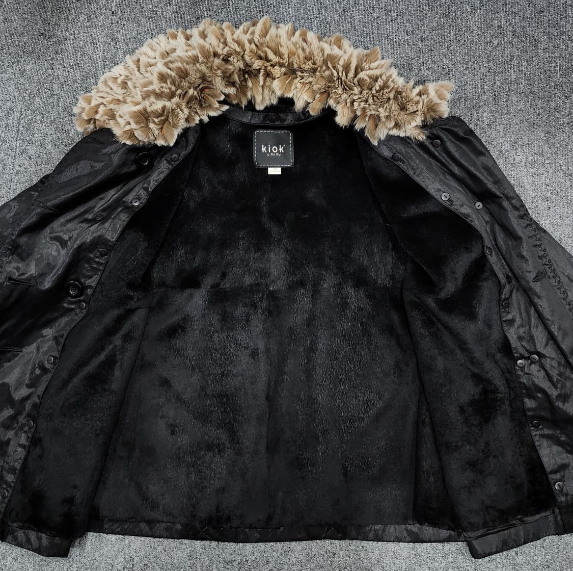KIOK 키옥 빈티지 더블 브레스트 렉스 퍼카라 토끼털 안감 자켓 L 상품이미지3