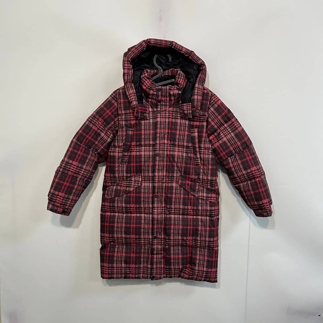 코오롱 키즈 체크 후드 패딩 140 상품이미지1