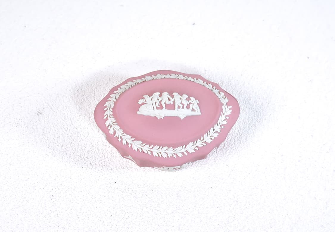 [영국앤틱] 웨지우드 제스퍼웨어 오발 트링켓박스 보석함_핑크 상품이미지2