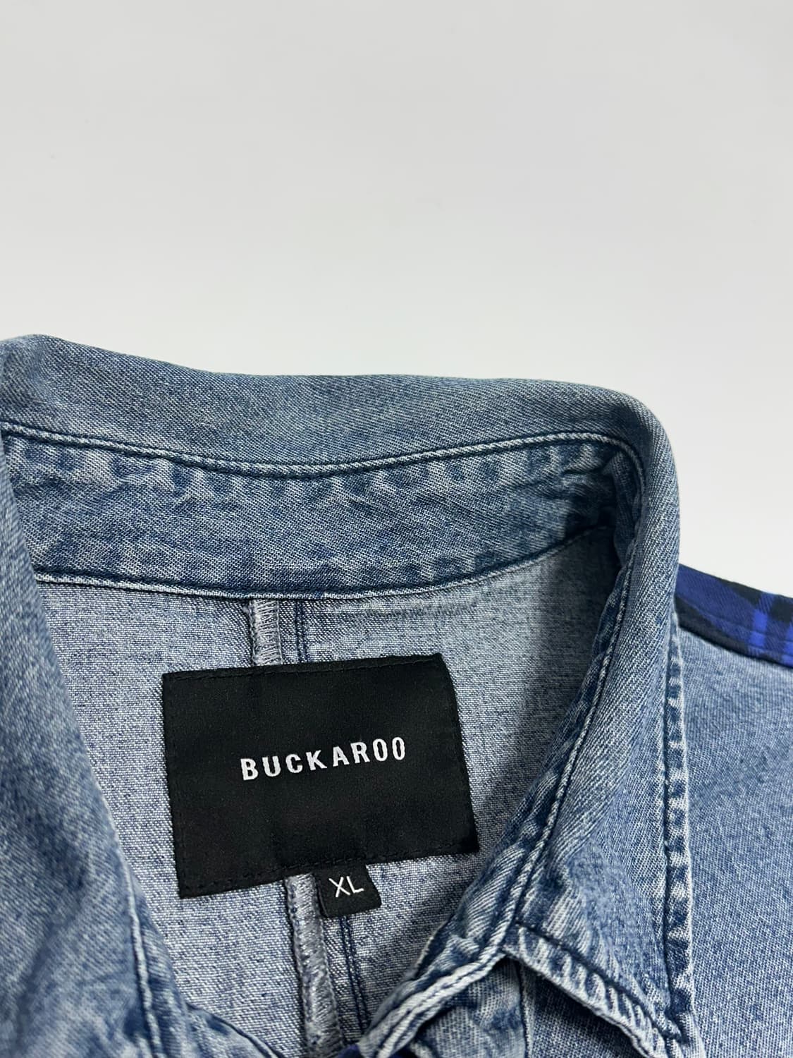 버커루 체크 패치 데님셔츠 청남방 상품이미지5