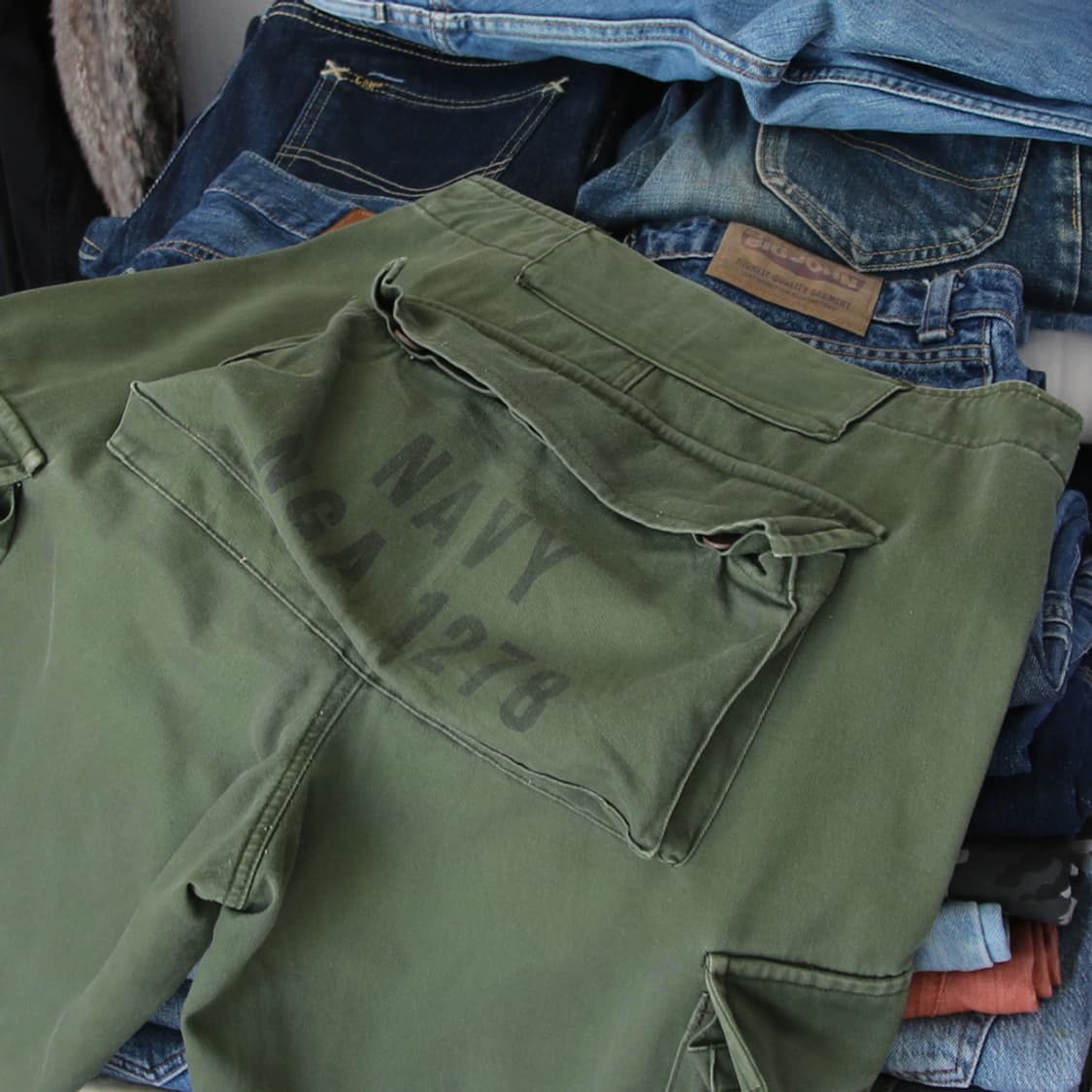 (착용컷) U.S.NAVY 몽키 카고 반바지 (남성용 29) 상품이미지1