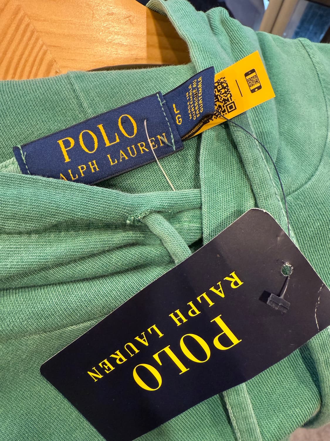 폴로 랄프로렌 센터로고 그린 후드티 상품이미지3