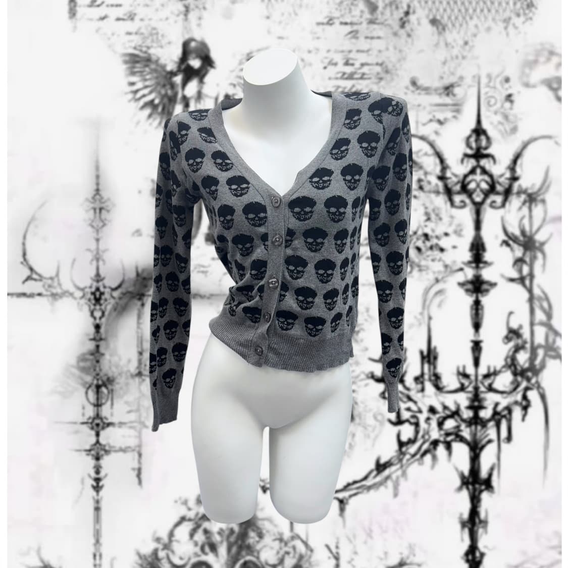 Skull punk slim fit cardigan 상품이미지1