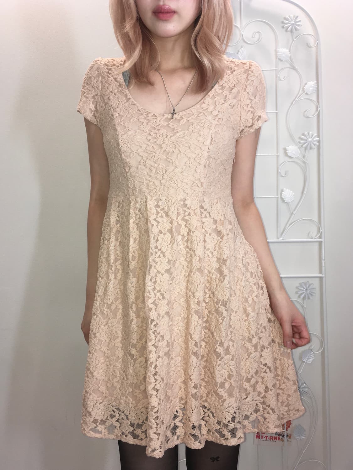 jpn vintage 핑크 레이스 원피스 상품이미지4