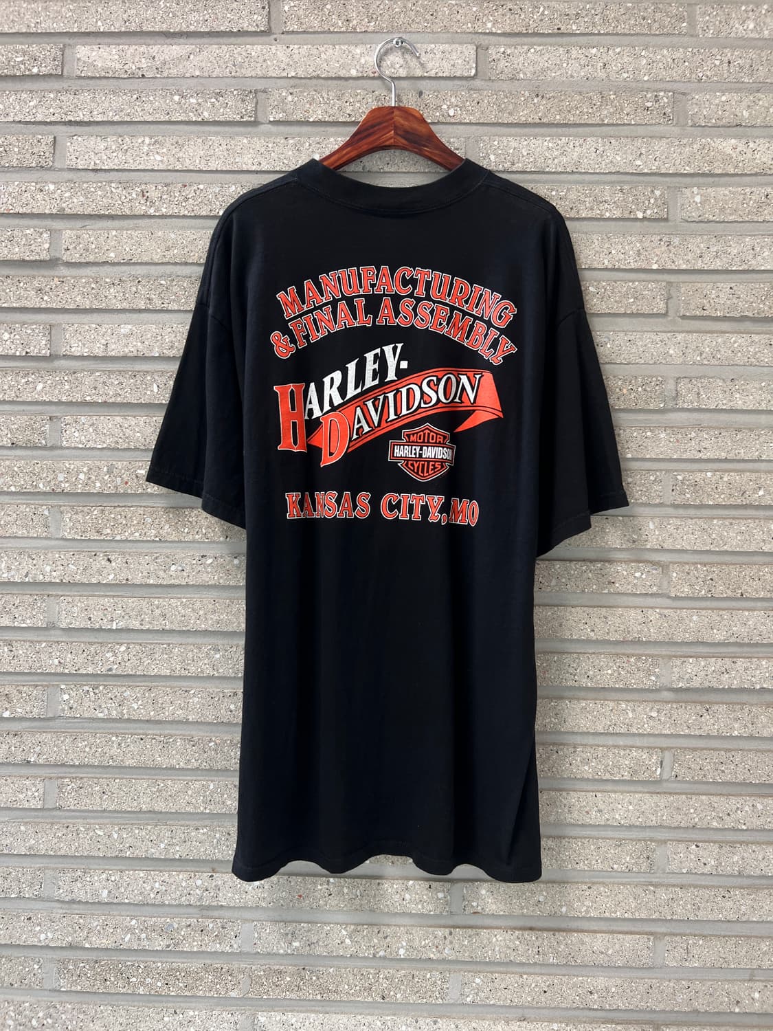 [2XL]90's 할리 데이비슨 USA Made 스펠아웃 프린팅 티셔츠 상품이미지2