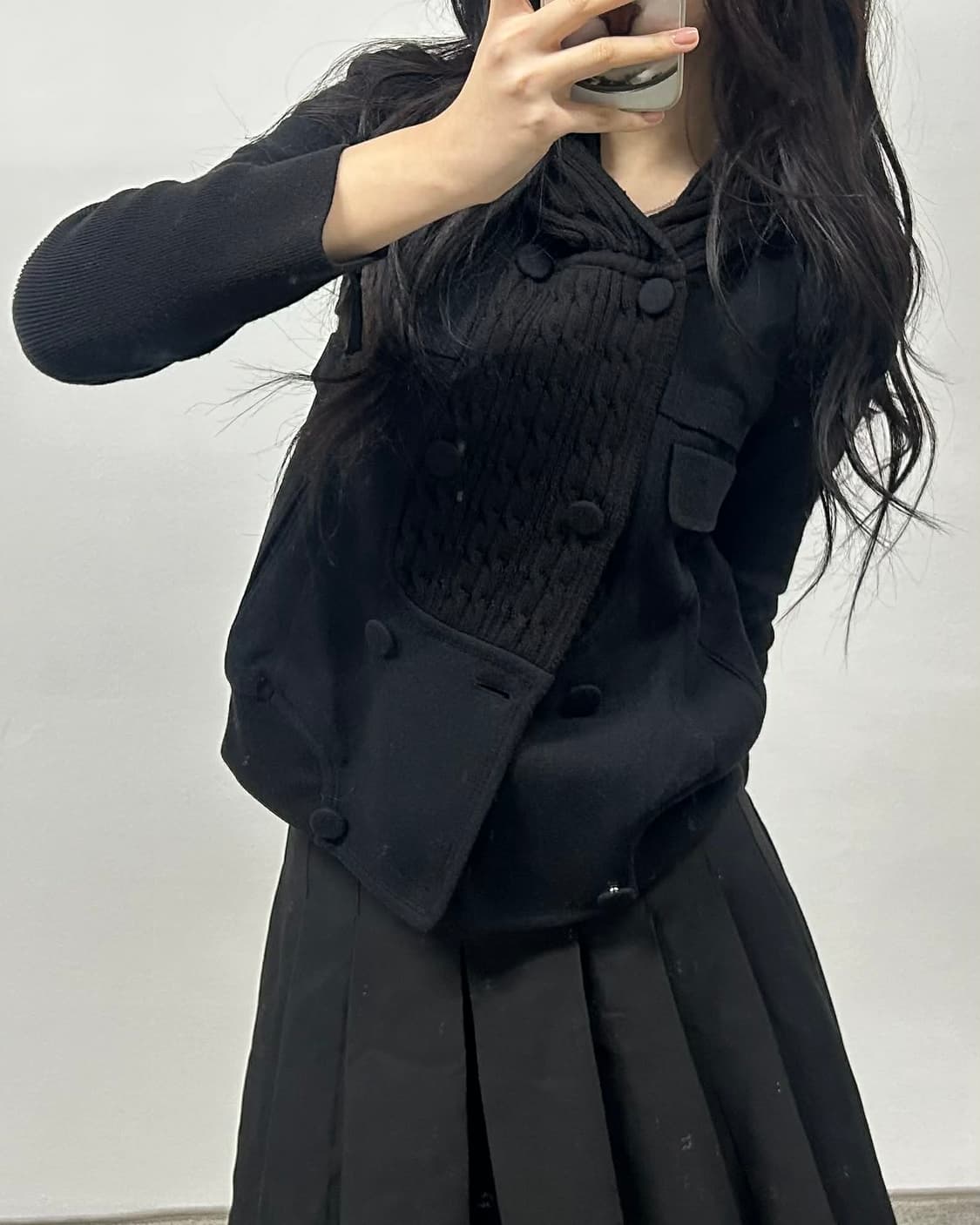 [55] 시스템 한섬 SYSTEM 케이블 니트 레이어드 울 자켓 상품이미지2