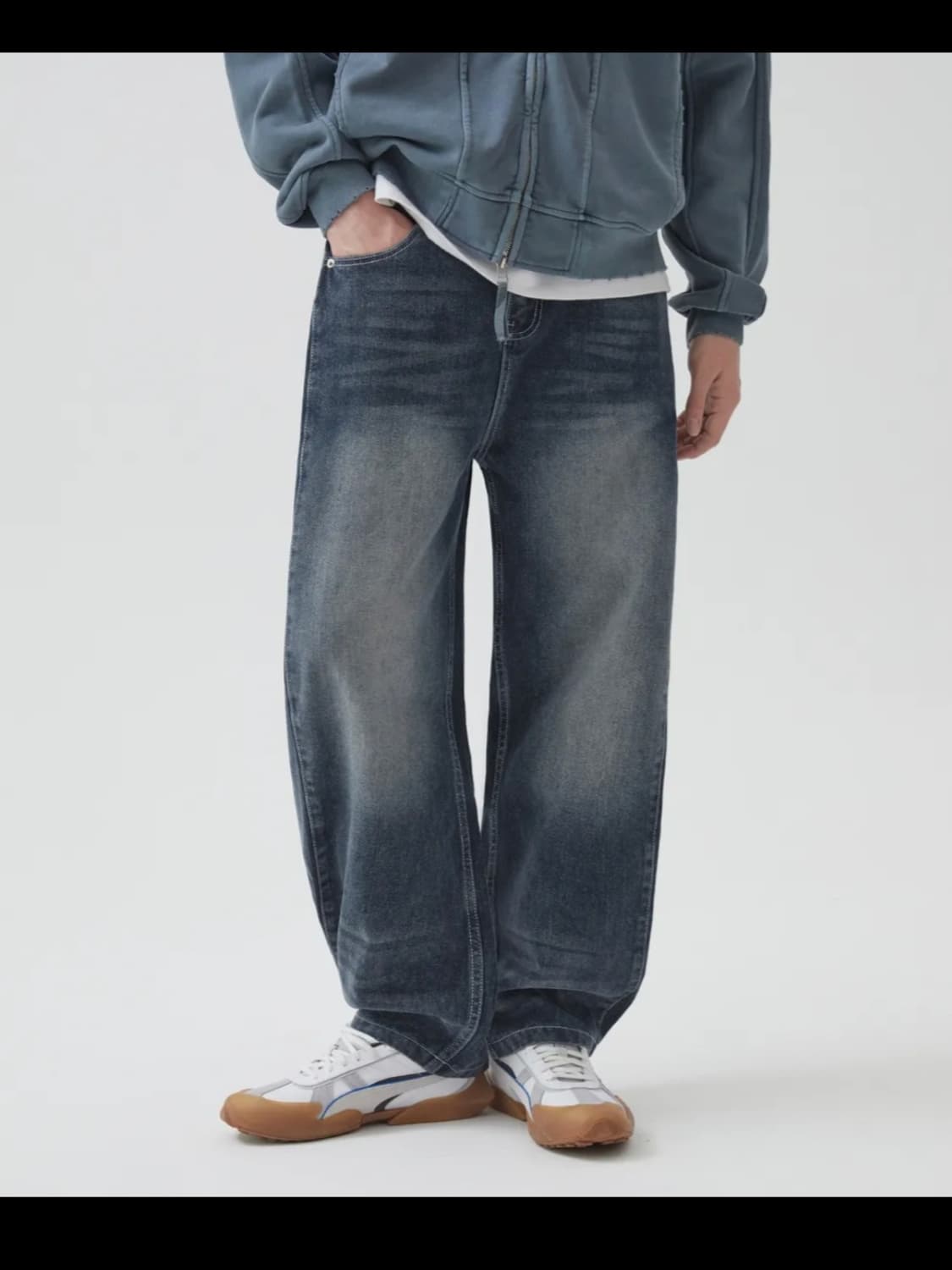 트릴리온 와이드 데님 청바지 남자34 상품이미지2