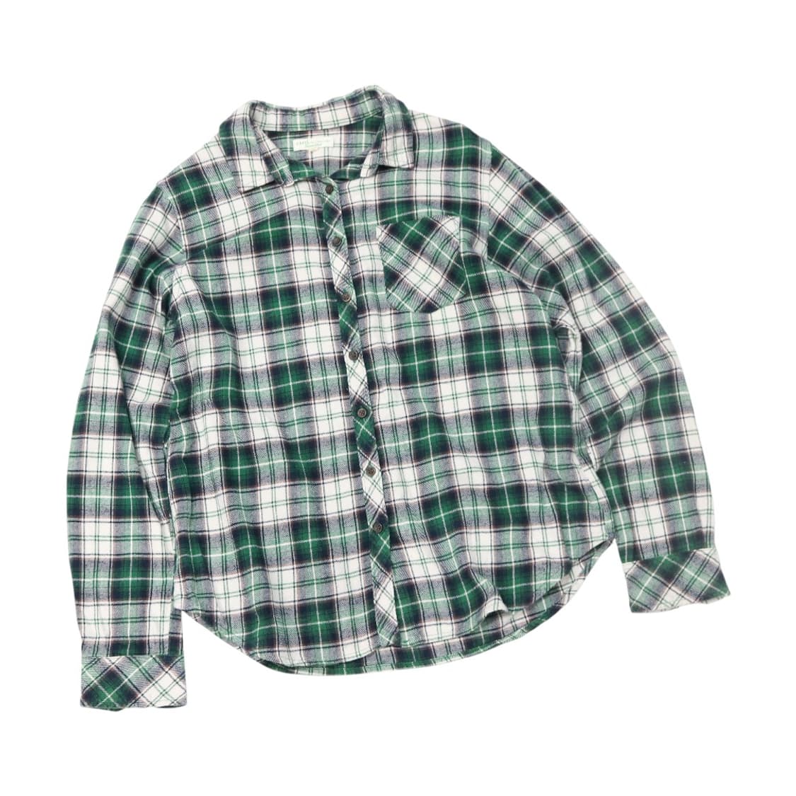 earth music&ecology 그린 타탄 체크 기모 플란넬 셔츠 상품이미지1