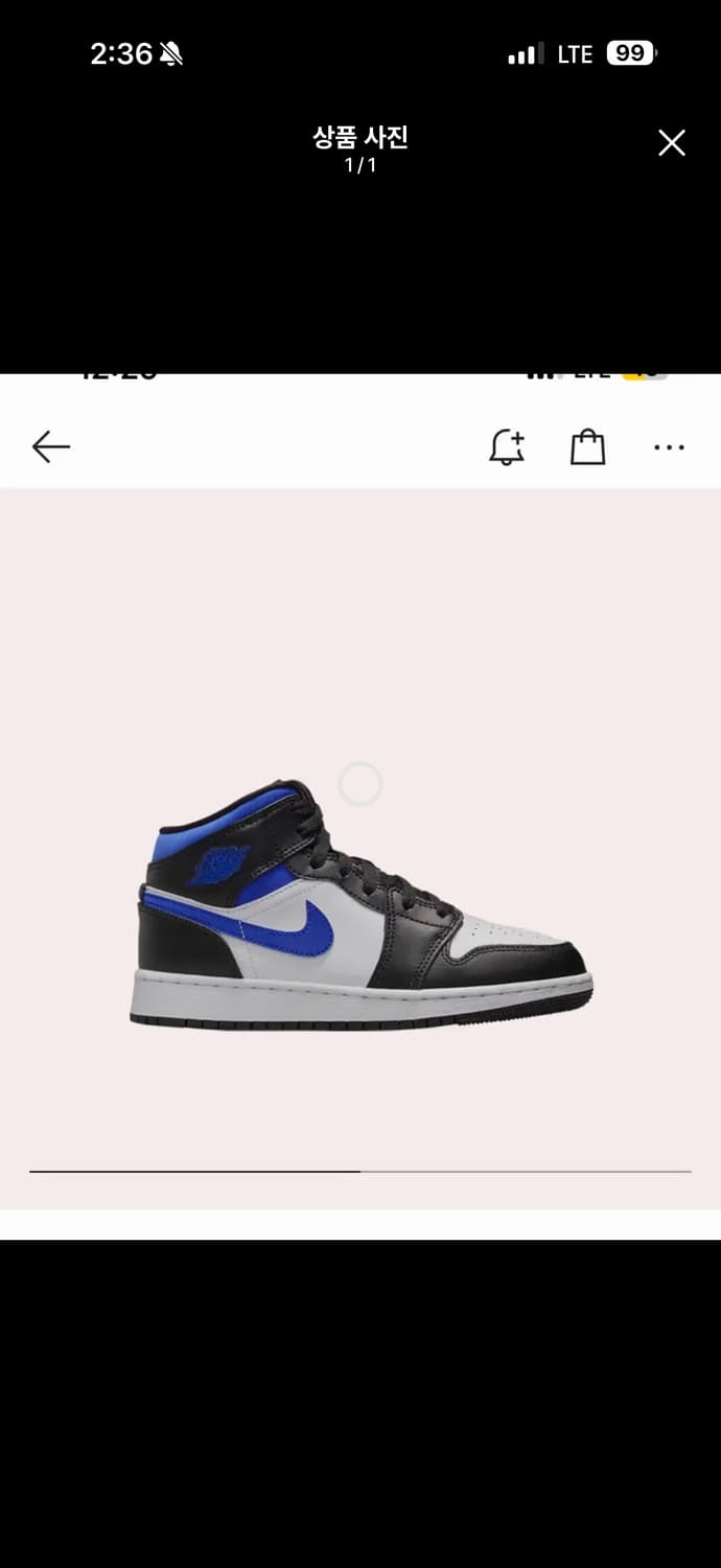 조던 1 미드 레이서 블루 230 상품이미지1