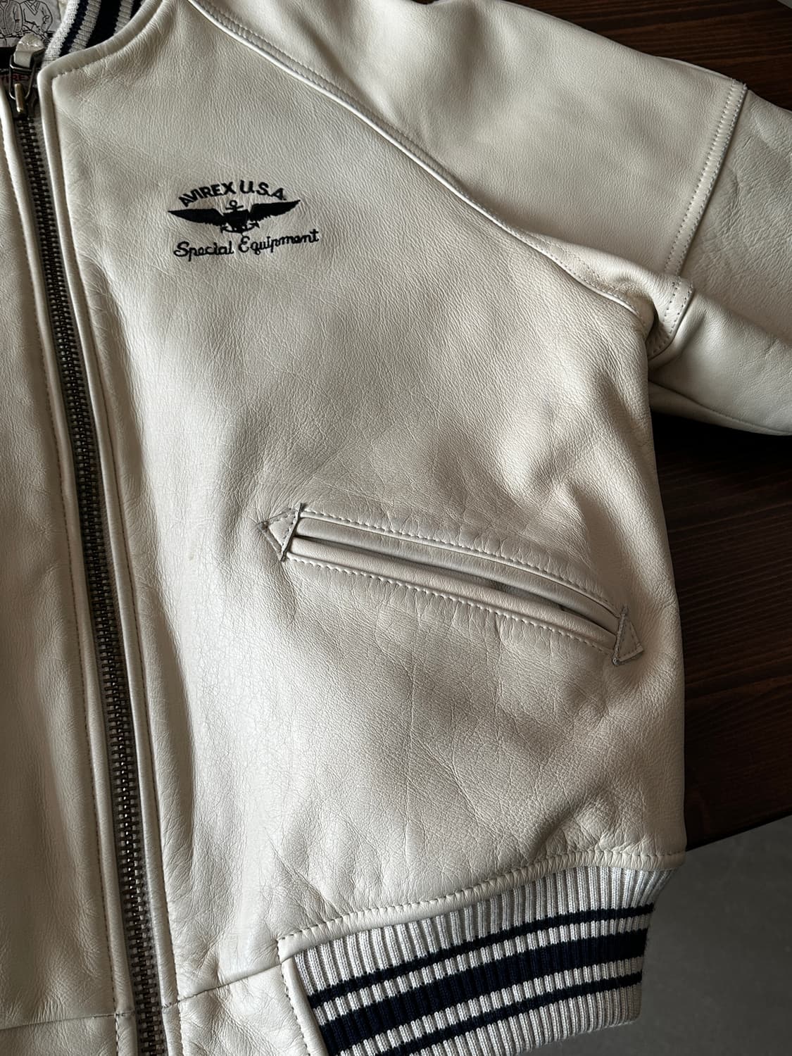 00‘s Avirex 아비렉스 레더 바시티 자켓  상품이미지9