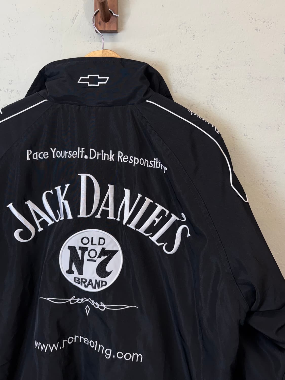 잭다니엘 빈티지 레이싱 점퍼 블랙 상품이미지4