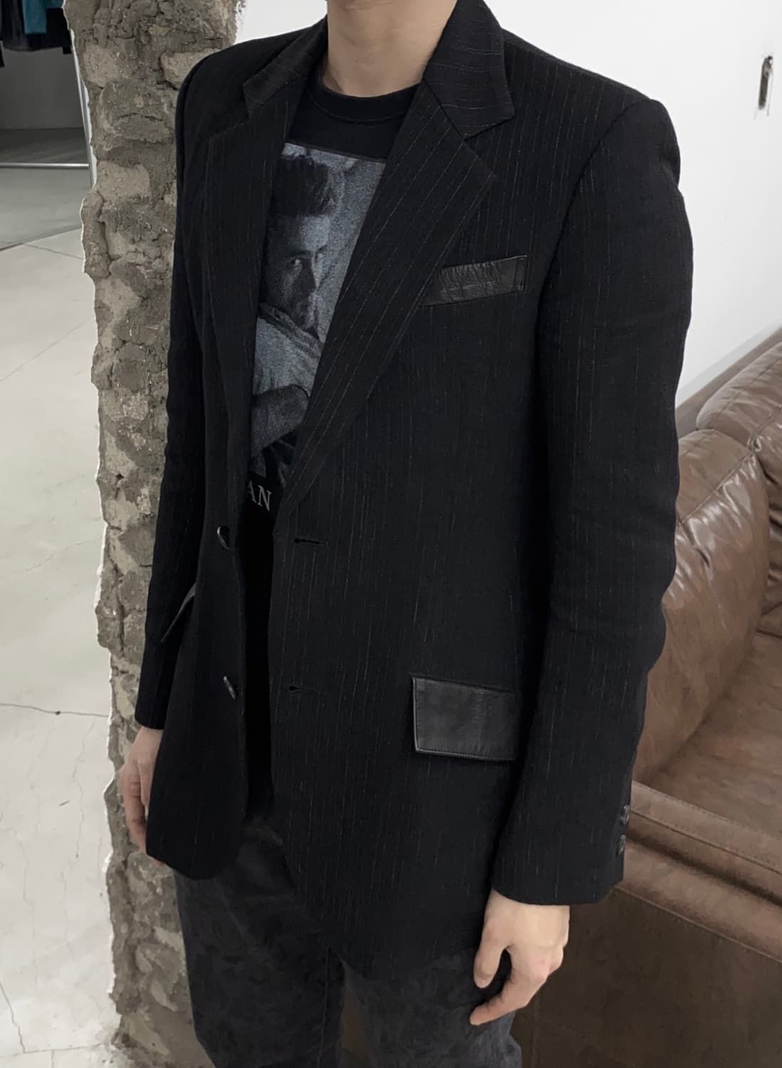 이사무 카타야마 백래시 핀스트라이프 테일러드 자켓 상품이미지1