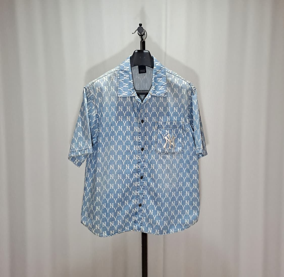 (택포) MLB 모노그램 반팔 데님셔츠 XL B319 상품이미지1