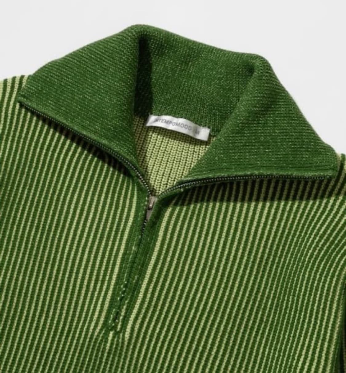 인템포무드 청키 투톤 하프집업 브로콜리 상품이미지3