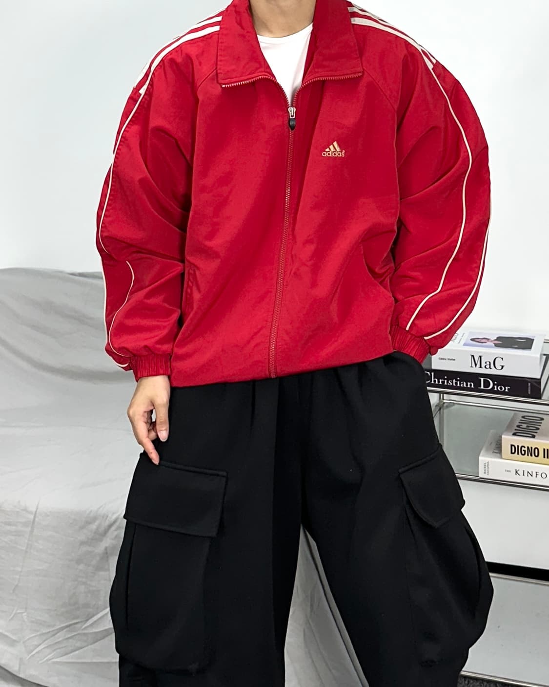 아디다스 90s 올드스쿨 레드 바람막이 100 상품이미지3