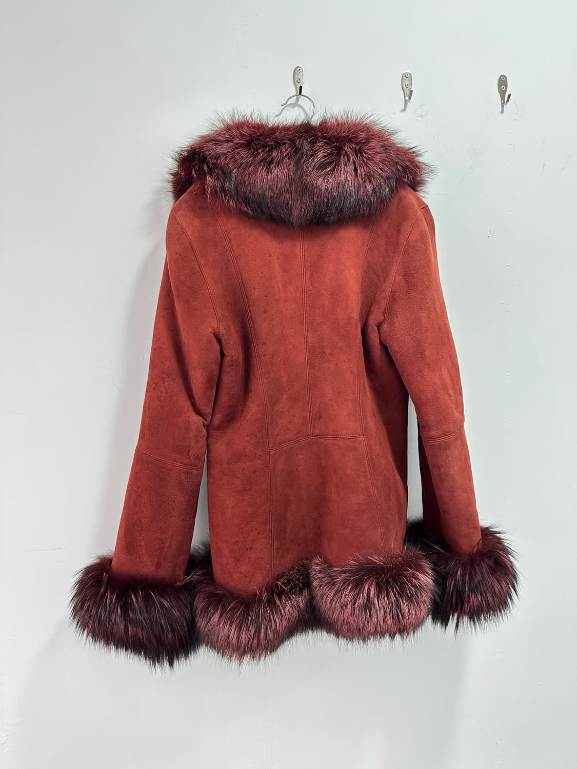 Lamb skin red fox fur jacket 상품이미지7