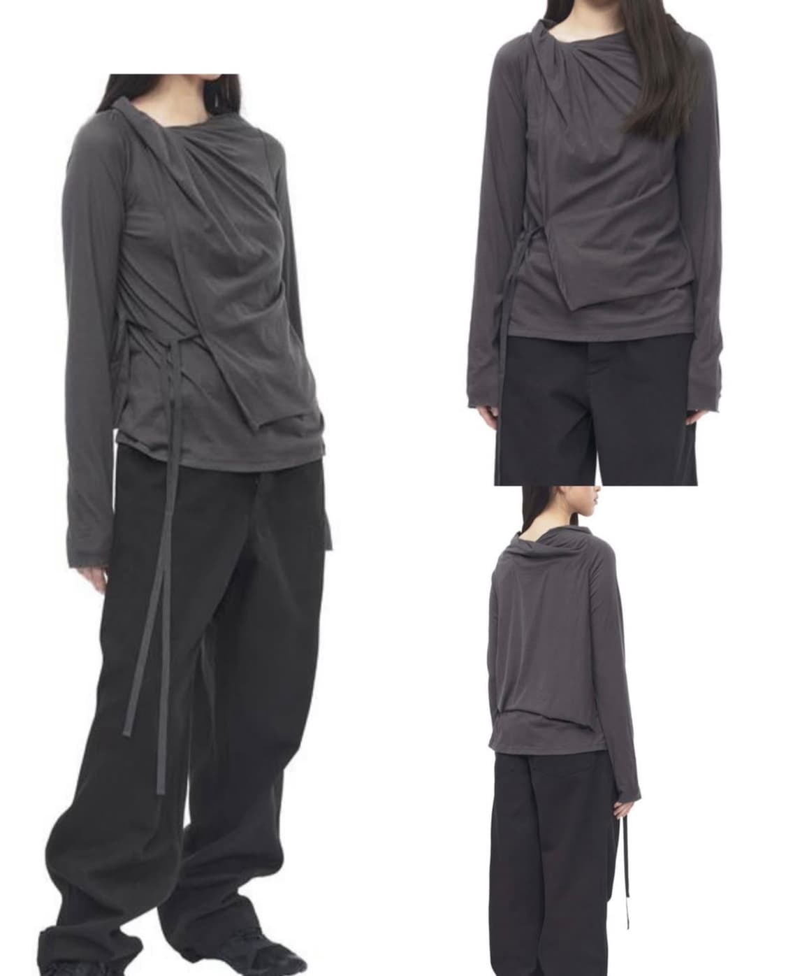 Kang-11-beck Rope Detail Drape sleeve 상품이미지1
