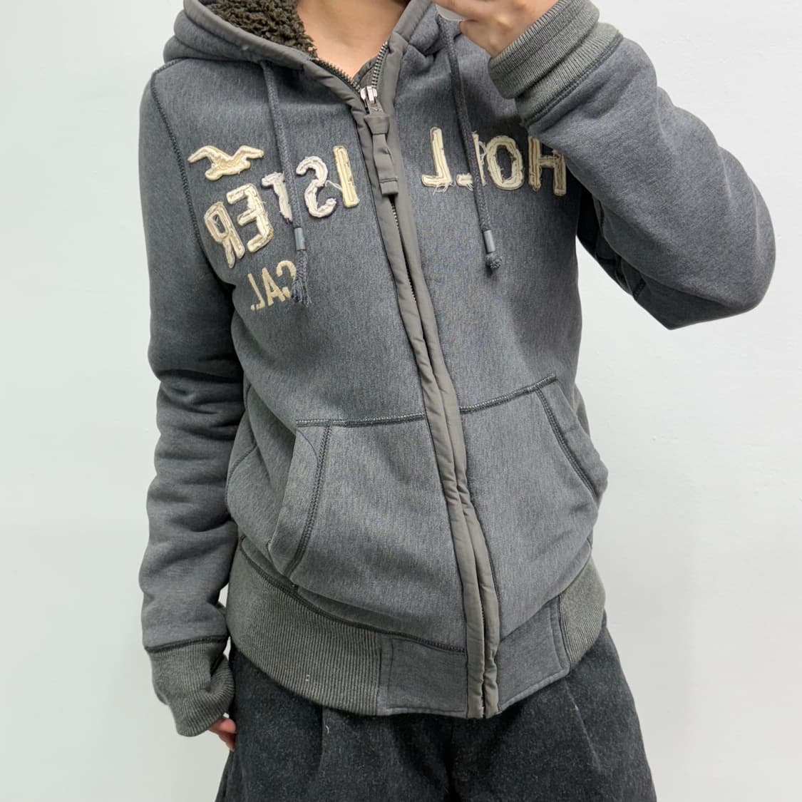 [S] 홀리스터 양털 후드집업 상품이미지1