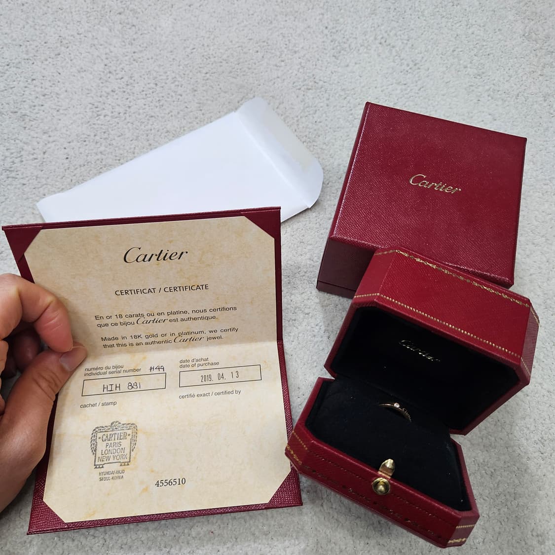 까르띠에 c드링 핑크 골드 18k 49호 3mm 상품이미지1