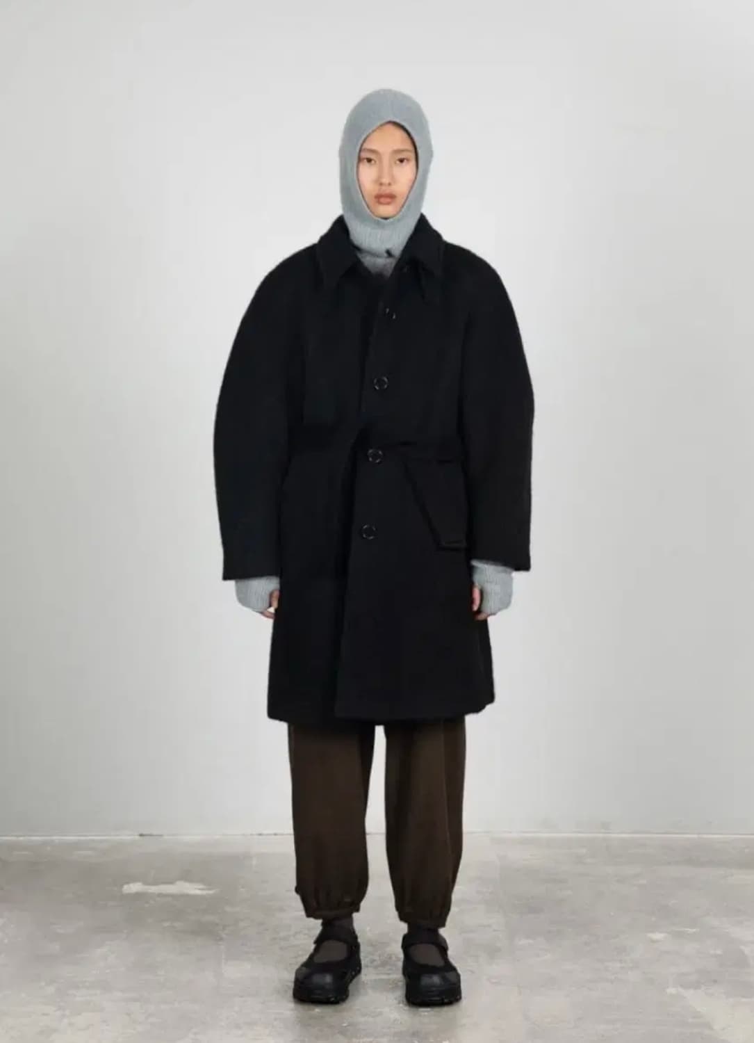 아모멘토 알파카 코트 블랙 0사이즈  상품이미지1