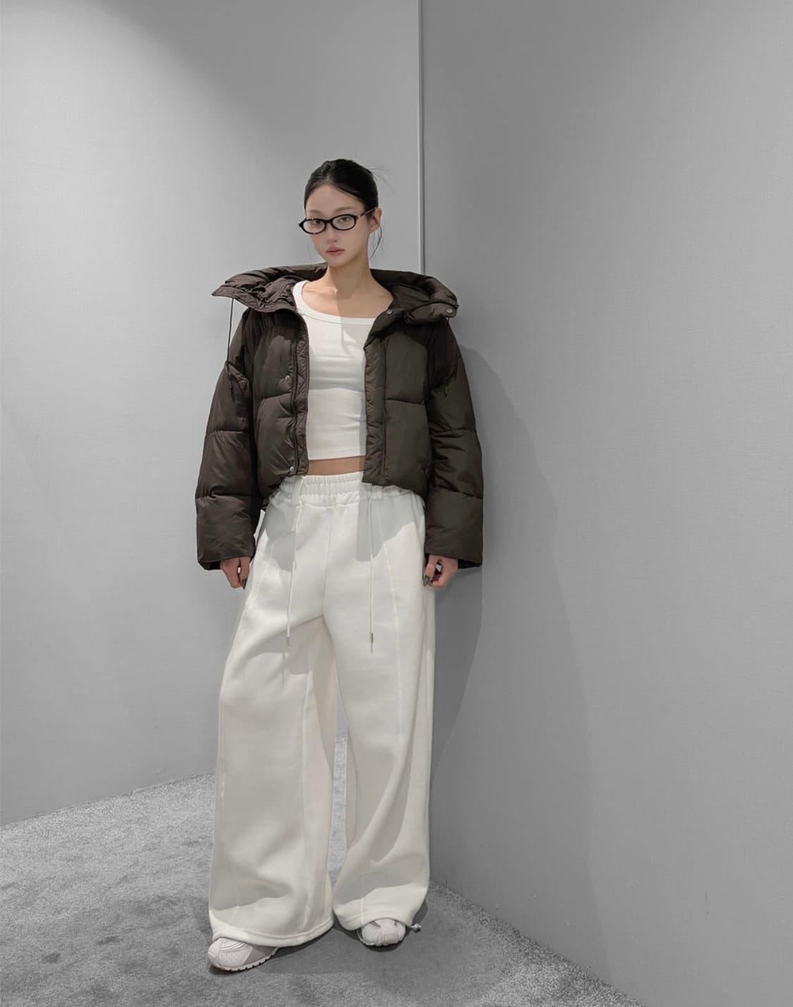 VIVNLUV 브라운 후드 패딩 상품이미지3