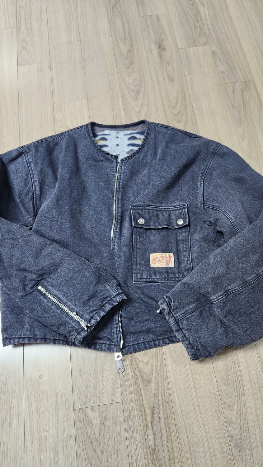 캐피탈 14온즈 데님 본 라이닝 리버시블 모토크로스 자켓 블랙 상품이미지1