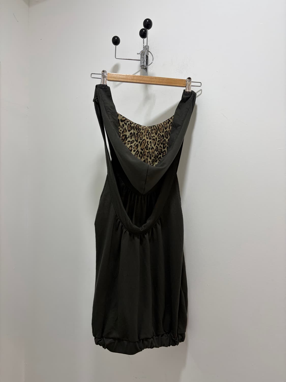 갸루 레오파드 후드 슬리브리스 민소매 상품이미지7