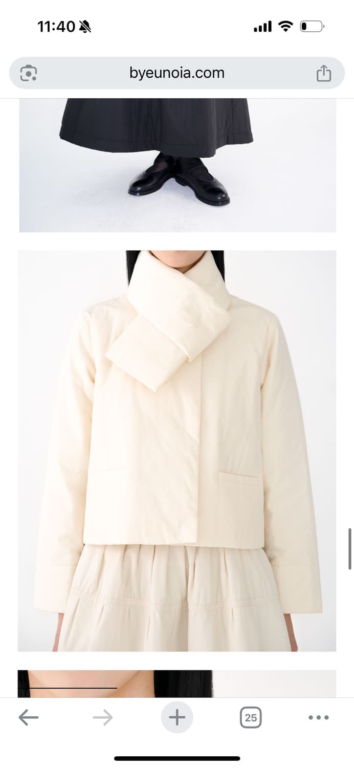 새) 유노이아 버튼 패딩 자켓 크림 상품이미지1