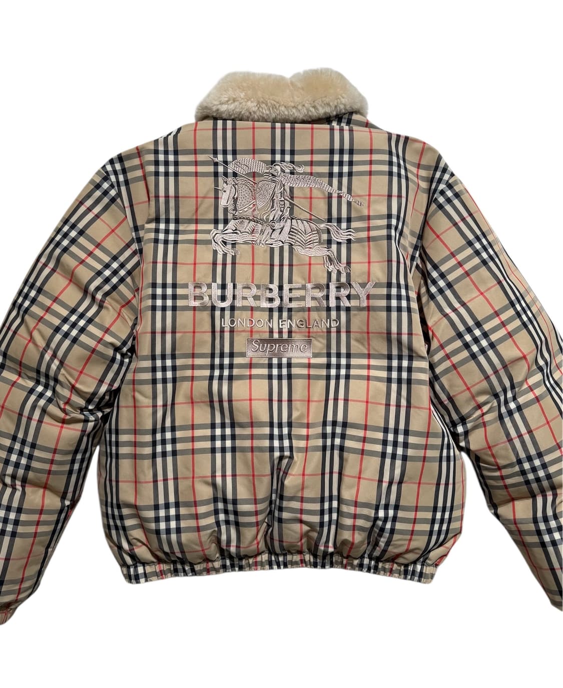 슈프림 X 버버리 22SS 노바체크 셔링 칼라 다운 푸퍼 상품이미지6