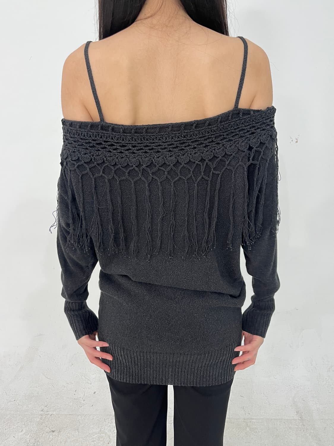 Fringe off long knit 상품이미지2