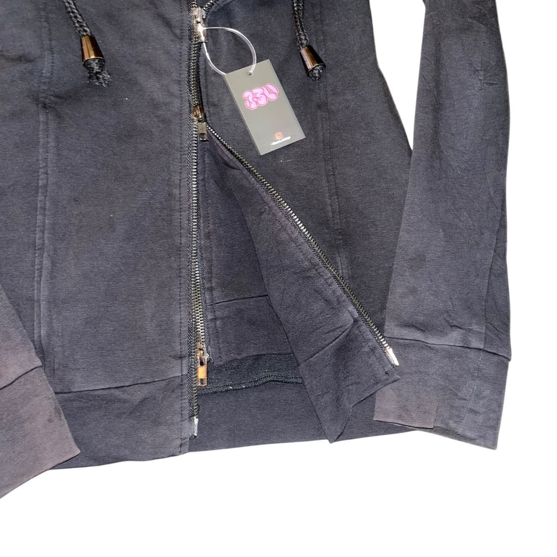 도트 후드 레이어드 투웨이 집업 y2k펑크갸루 상품이미지5